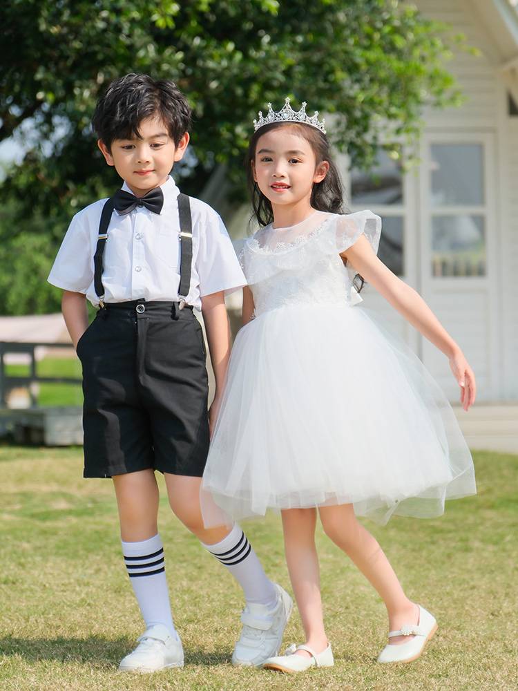Children's Children's Chorus Performance Fun Kindergarten Graduate Dresses Men's Women Belt Pants Princess Skirt Performance Clothing