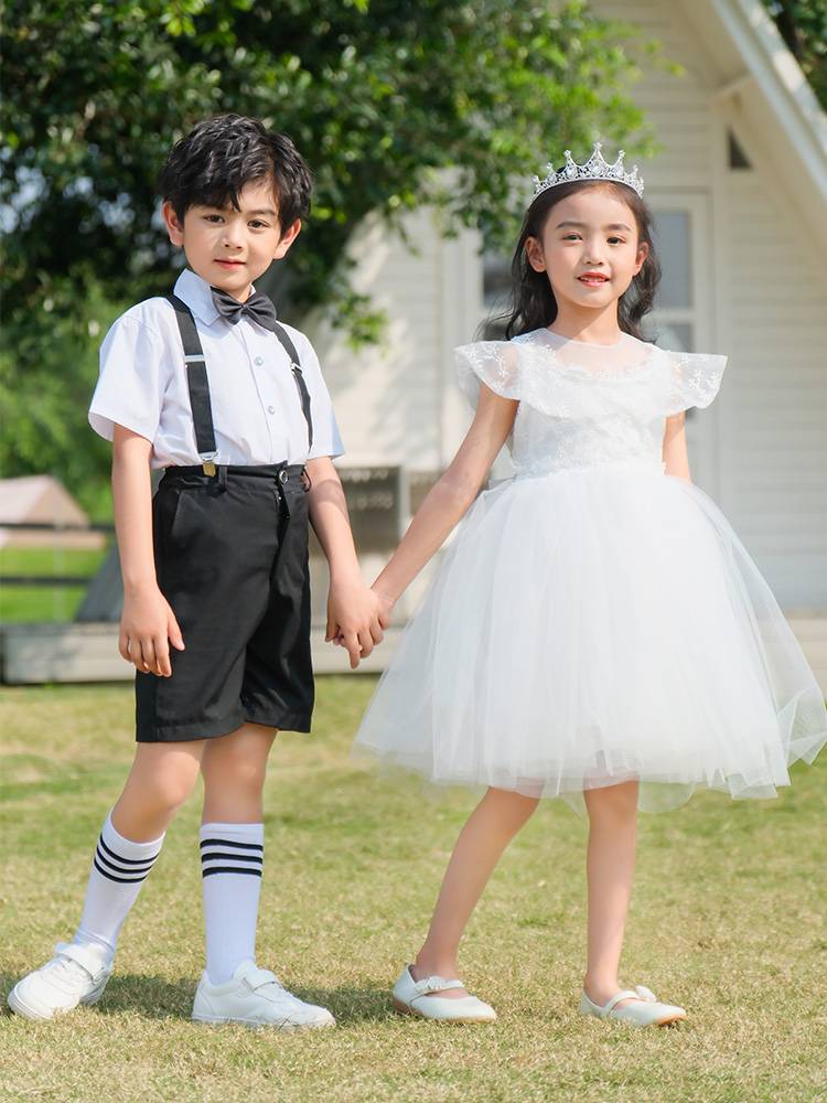 Children's Children's Chorus Performance Fun Kindergarten Graduate Dresses Men's Women Belt Pants Princess Skirt Performance Clothing