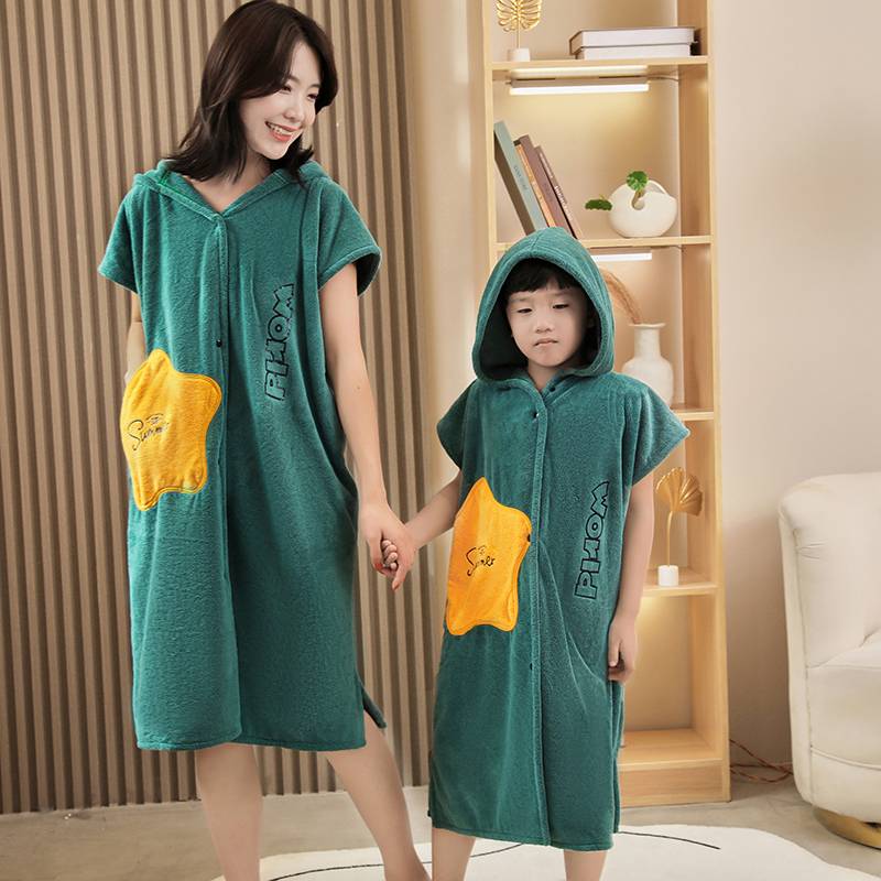 Bath towels can be worn with fast -drying girls Non -cotton cotton, adults bathing children 2024 new bathrobe