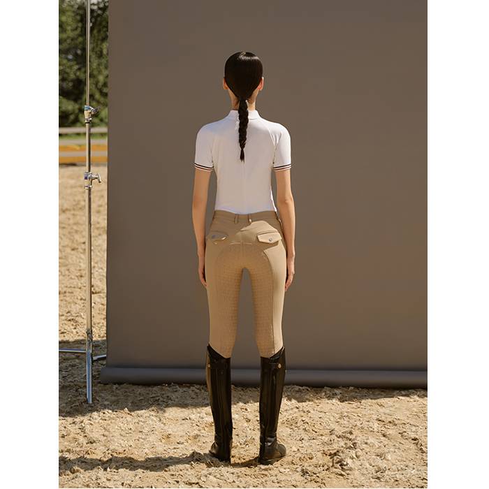 AYM love jumping horse | Cozily Ms. Spring and Summer stand -up collar training T -shirt air -breathable seal sports short sleeves