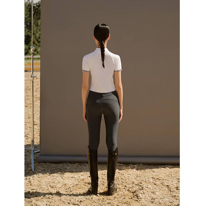AYM love jumping horse | Cozily Ms. Spring and Summer stand -up collar training T -shirt air -breathable seal sports short sleeves