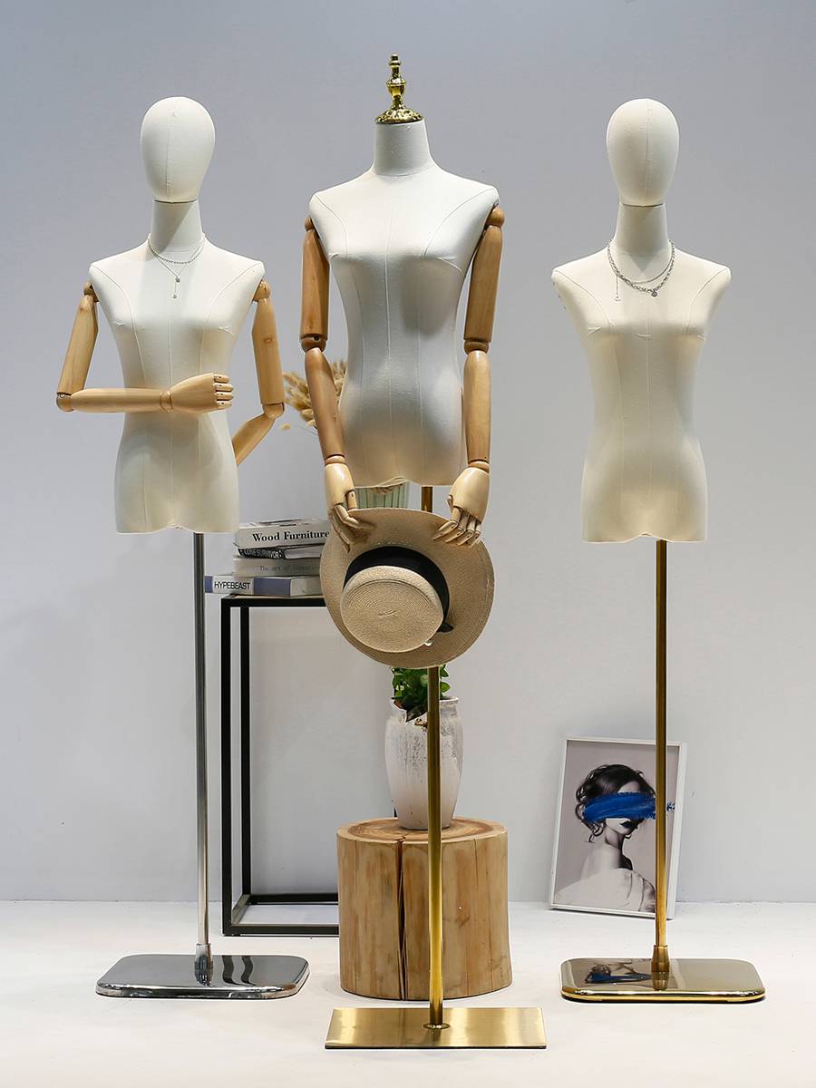 Clothing store models with women's clothing window Half -body people's table clothes shelf fake wedding model display rack