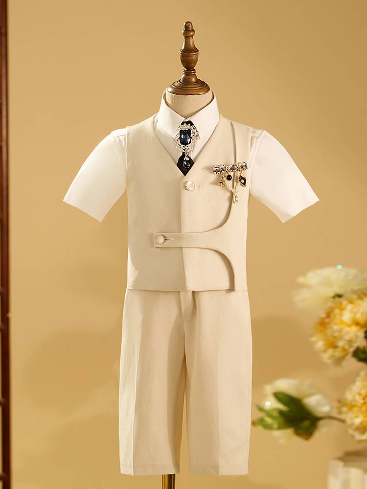 Boys suit suit Children's Host, Little Dress Mihuang Show Piano Performance Server Chao Flower Boy Ves.