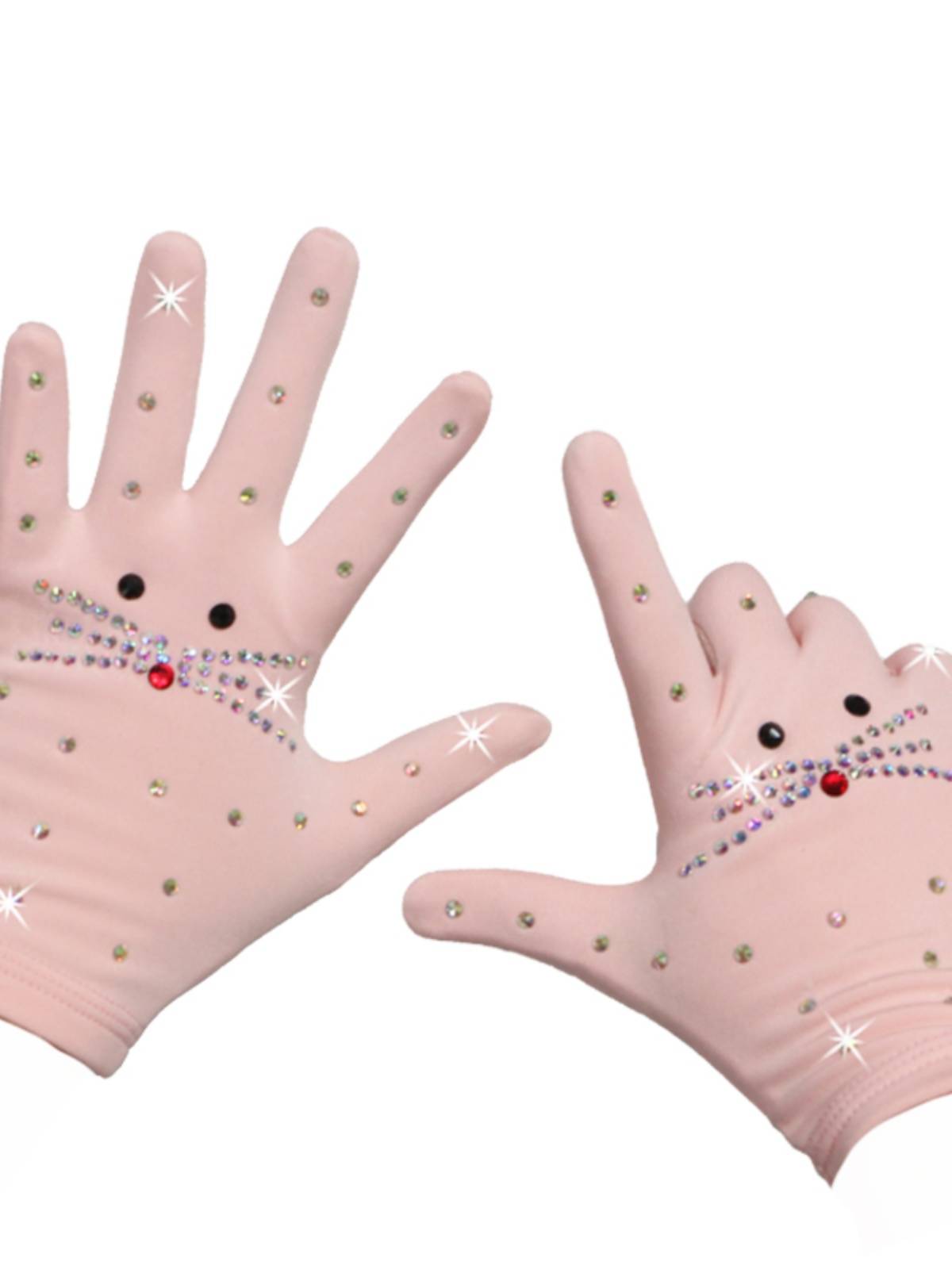 Falter skating glove children training men and women to keep warm and hot drill performance skating adult thickened flower slide gloves A10