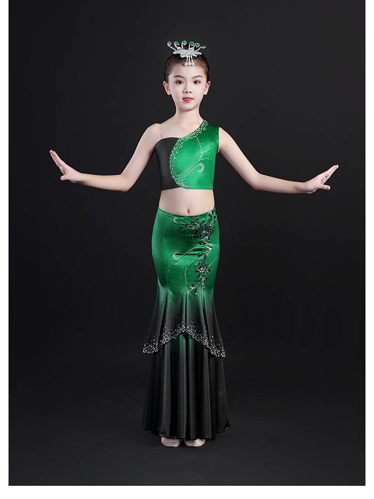Original children's long -sleeved Dai clothing peacock dance girls Dai children Xishuangnanna Dai Yan national performance service