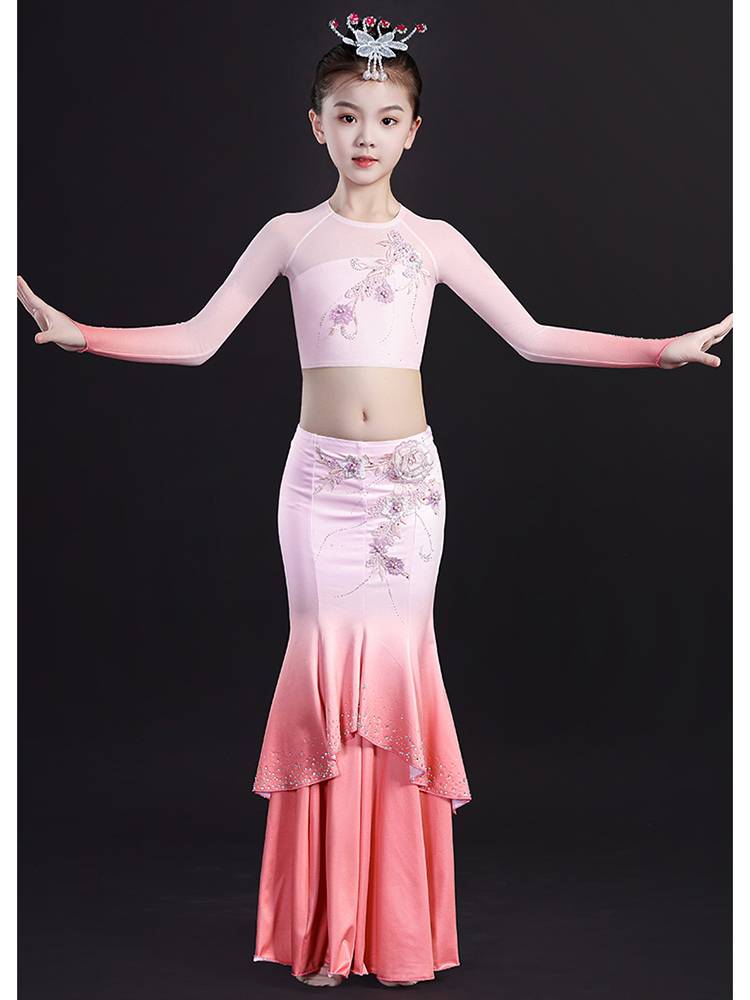 Original children's long -sleeved Dai clothing peacock dance girls Dai children Xishuangnanna Dai Yan national performance service