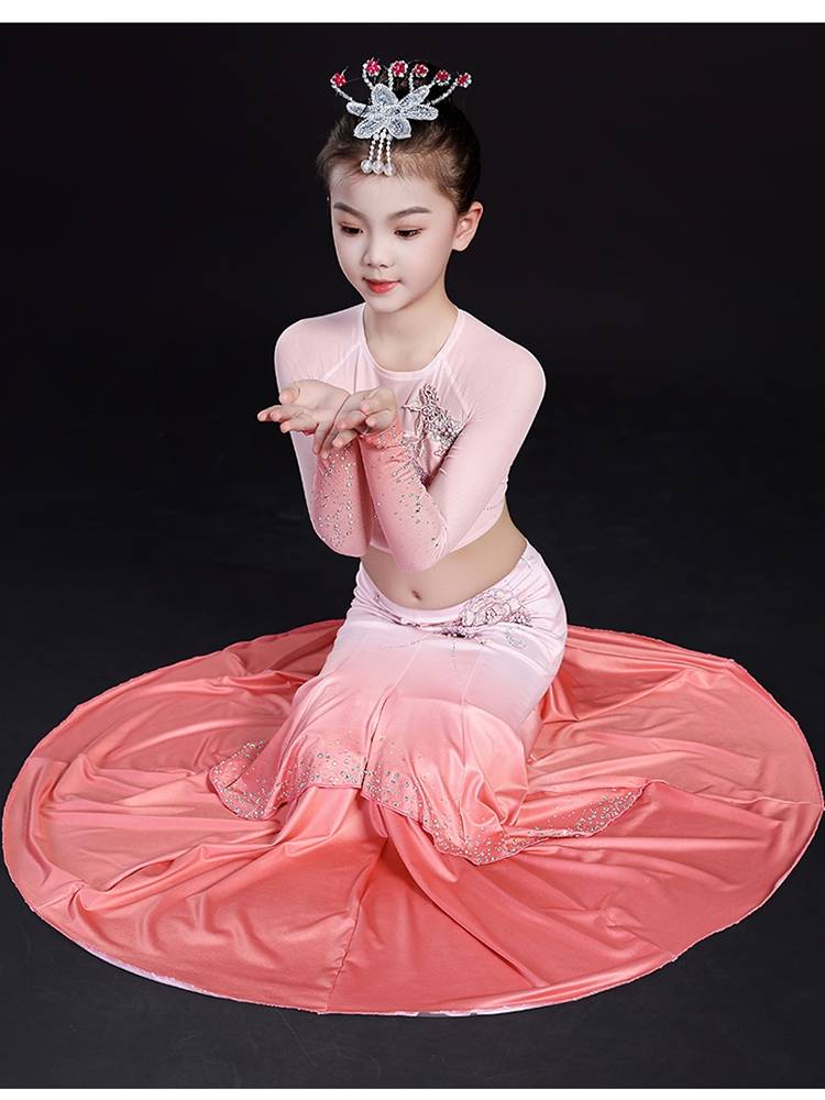 Original children's long -sleeved Dai clothing peacock dance girls Dai children Xishuangnanna Dai Yan national performance service