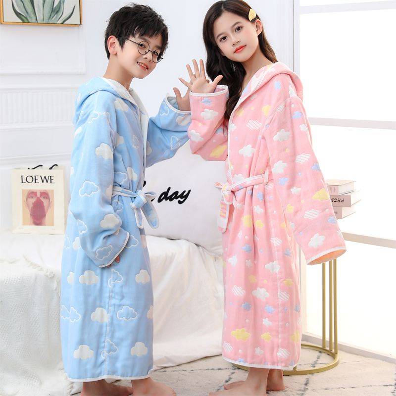 Boys bathrobe pure cotton Children's six -layer water absorption gauze bathrobe Girl full cotton swimming yuku spring and summer baby bath towel