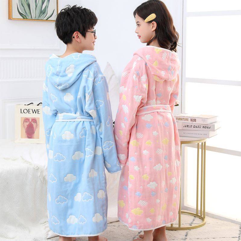Boys bathrobe pure cotton Children's six -layer water absorption gauze bathrobe Girl full cotton swimming yuku spring and summer baby bath towel