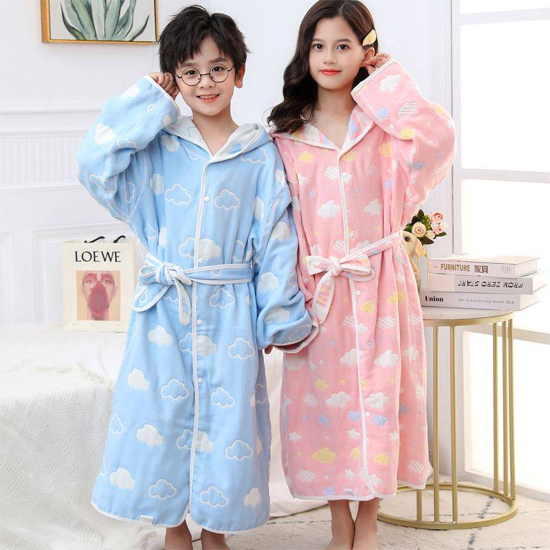 Boys bathrobe pure cotton Children's six -layer water absorption gauze bathrobe Girl full cotton swimming yuku spring and summer baby bath towel