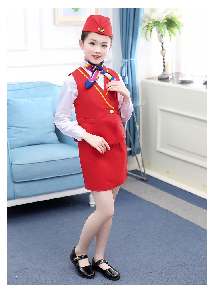 Children's Air Sister Army Aviation China Captain Uniform Men and Girls Pilot Pilot Performing Clothing Set