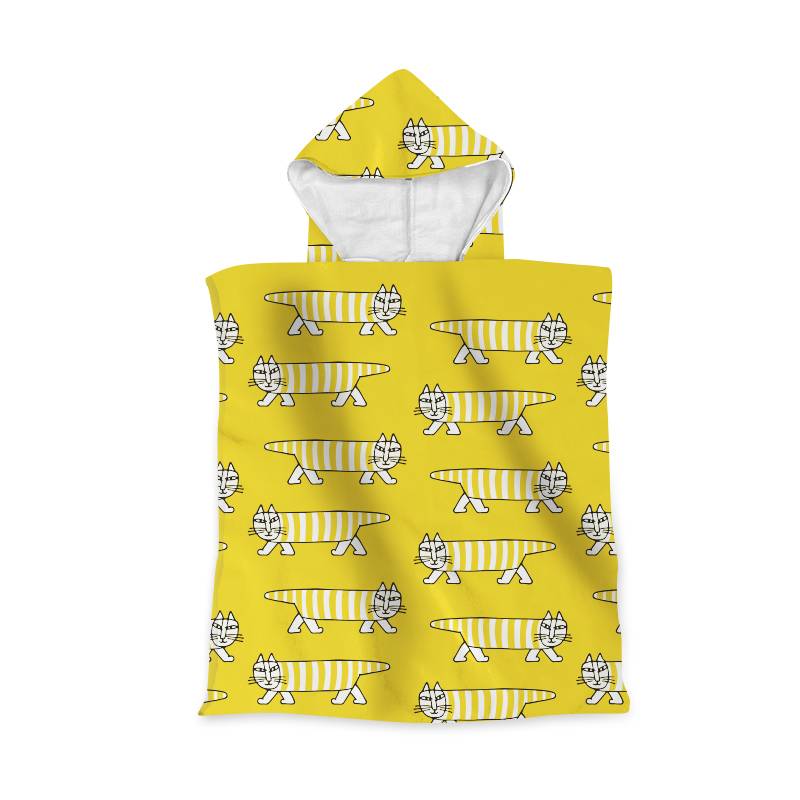 Lisa Larson Striped Cat Children with Hat Bathwater Bath Towel Cloak Male and Girls Bathing Swimming Protective Speed