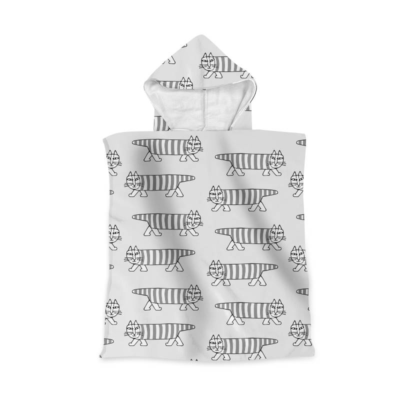 Lisa Larson Striped Cat Children with Hat Bathwater Bath Towel Cloak Male and Girls Bathing Swimming Protective Speed