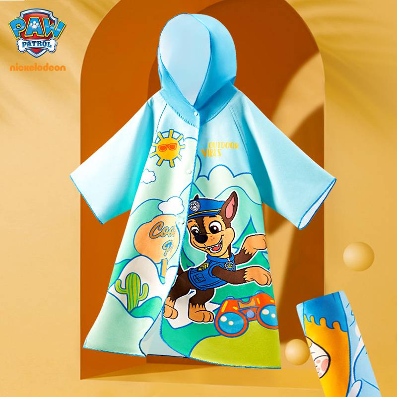 Wangwang team Children's swimming cape, bathrobe boy beach towel 2024 new girl sports cartoon bath towel