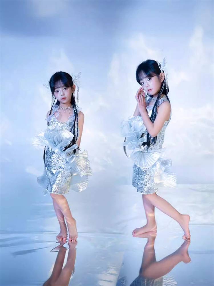 Children's Mermaid Fantasy Technology Sensory Locomotive Trending Girls' Plurium Show Dress Liuyi Ocean theme