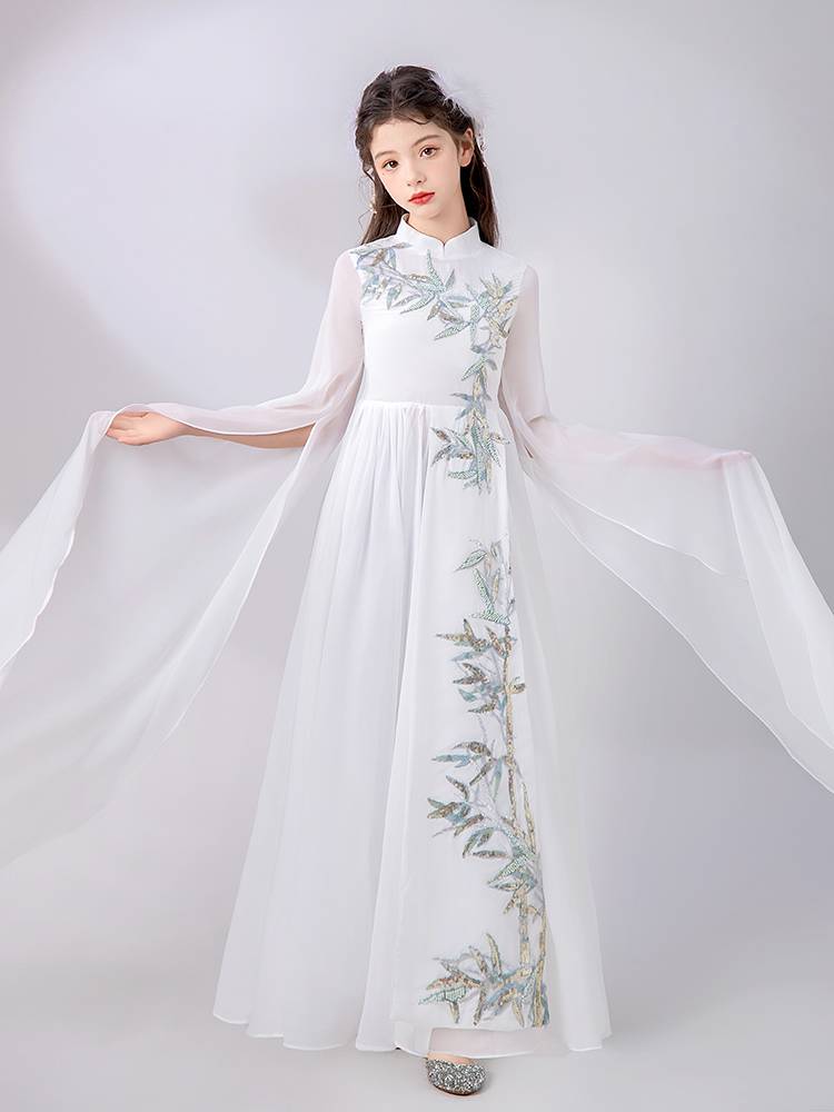 High-end girl kite performances and plays children's Chinese-style evening dress summer