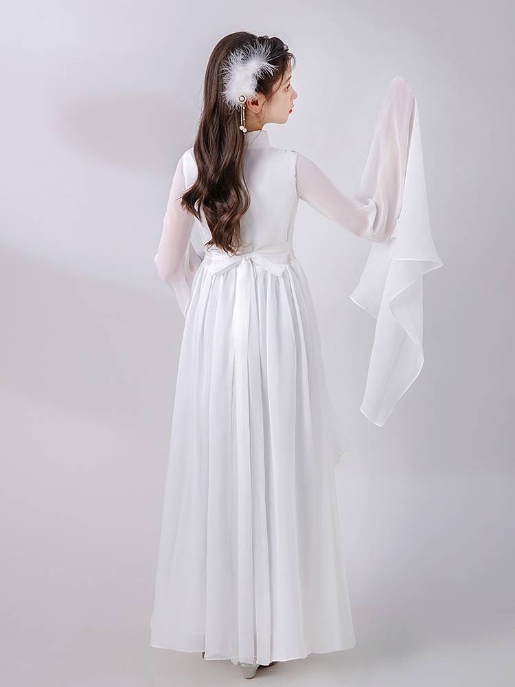 High-end girl kite performances and plays children's Chinese-style evening dress summer