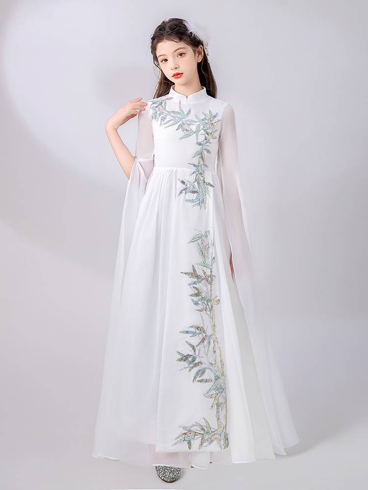 High-end girl kite performances and plays children's Chinese-style evening dress summer