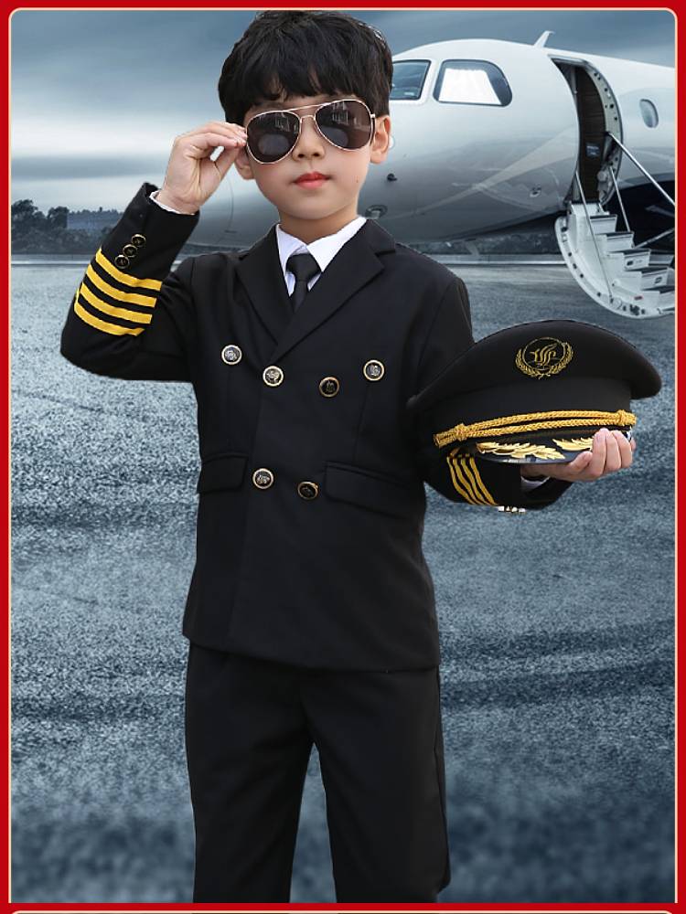 Children's Director Uniform Boys Piano Performance Dress Walking Flower Children Chinese Captain Flying Film Costume