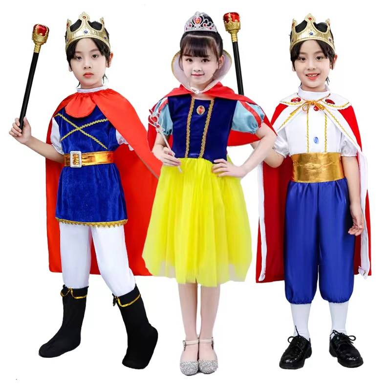 Prince Clothing Children's Halloween King Cosplay Dress Dress Makeup Dance Clothing Princess White Snow Performance Services