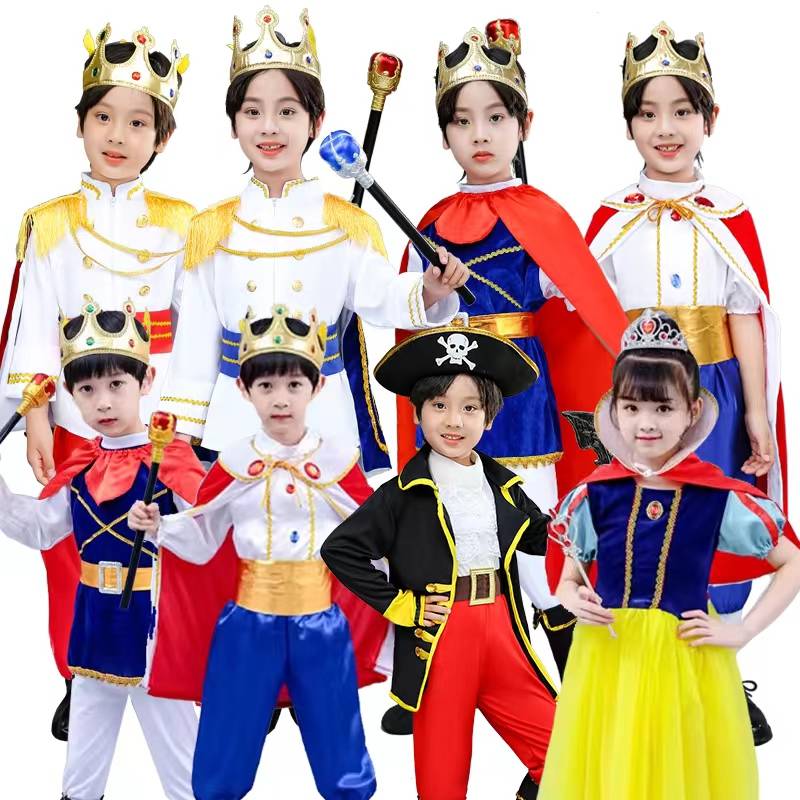 Prince Clothing Children's Halloween King Cosplay Dress Dress Makeup Dance Clothing Princess White Snow Performance Services