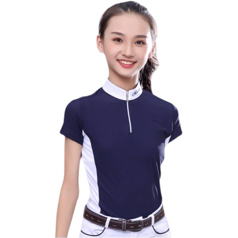 Children's Equestrian T -shirt Summer Equestrian Competition Children's Riding T -shirt Short -sleeved Shirt POLO shirt