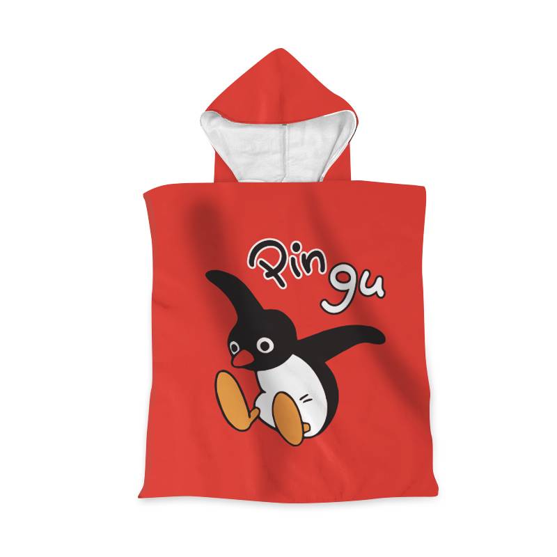 Swedish Pingu Penguin Family Children's Hooded Bathwater Bath Towel Cloak Male Girl Bathing Swimming Catter Water Water Water Water absorption
