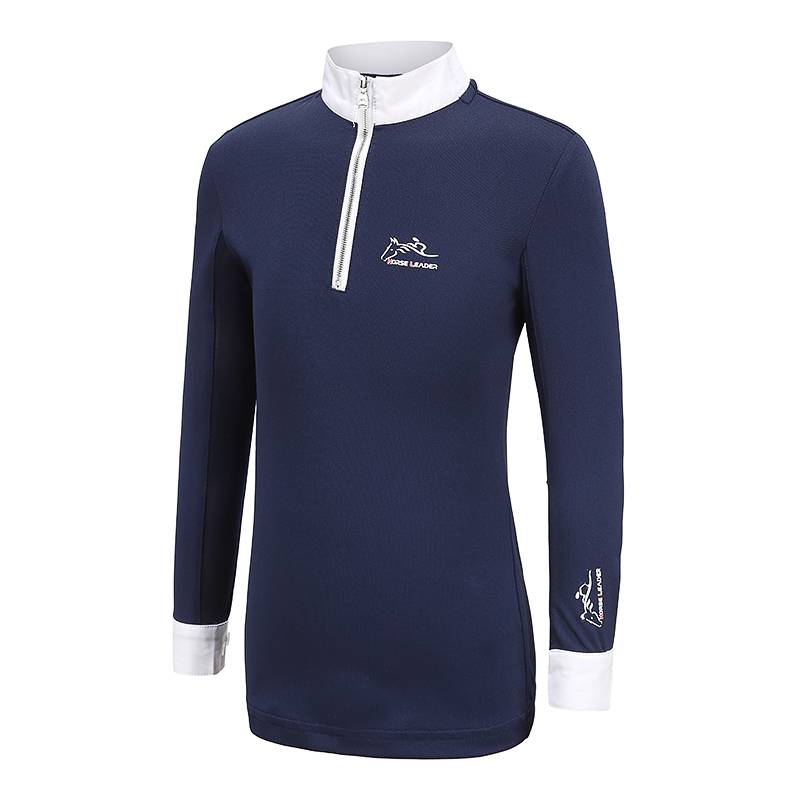 Imported children's equestrian equipment suits in spring and summer, ride -horsewarring T -shirts quickly train long -sleeved female equestrian clothing