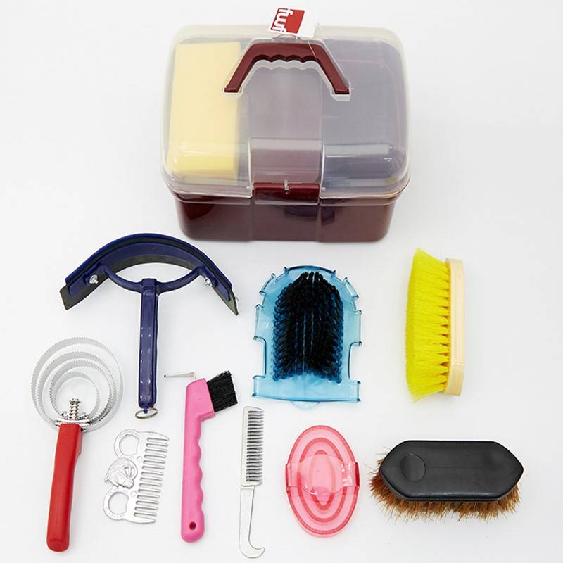 Washing horse mane full of tickle horses cleaning set massage tool box bath brush combed racecourse horses house