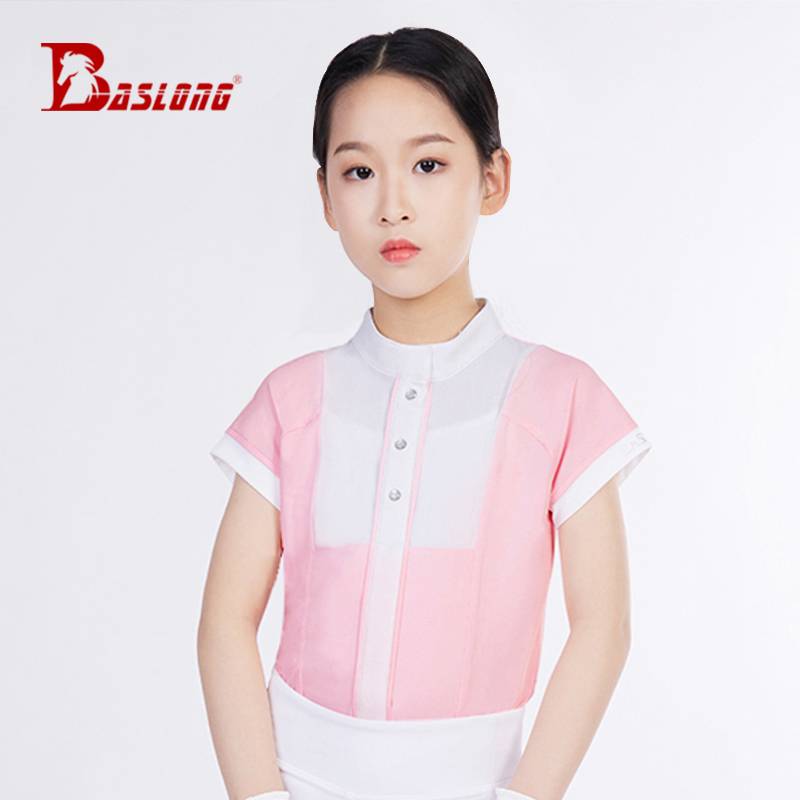Eight -foot dragon children's equestrian T -shirts spring and autumn new short -sleeved tops of equestrian cloth