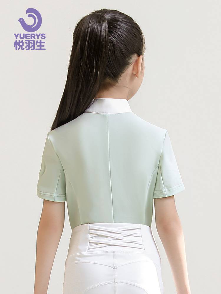 Yueyu Summer Children's Equestrian T -shirt Short -sleeved Top Equestrian Equestnically Equestnically Equestnically Equipment Race Shirt
