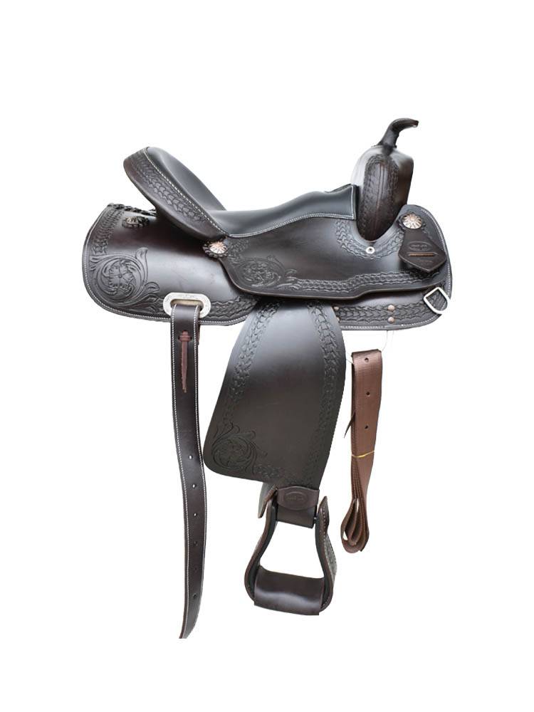 All -leather imported western saddle handmade carved carved billyCook saddle -loading saddle and saddle