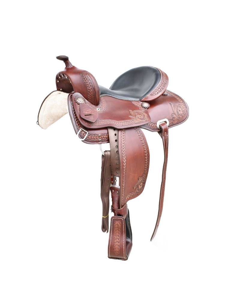 All -leather imported western saddle handmade carved carved billyCook saddle -loading saddle and saddle