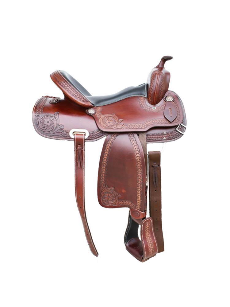 All -leather imported western saddle handmade carved carved billyCook saddle -loading saddle and saddle