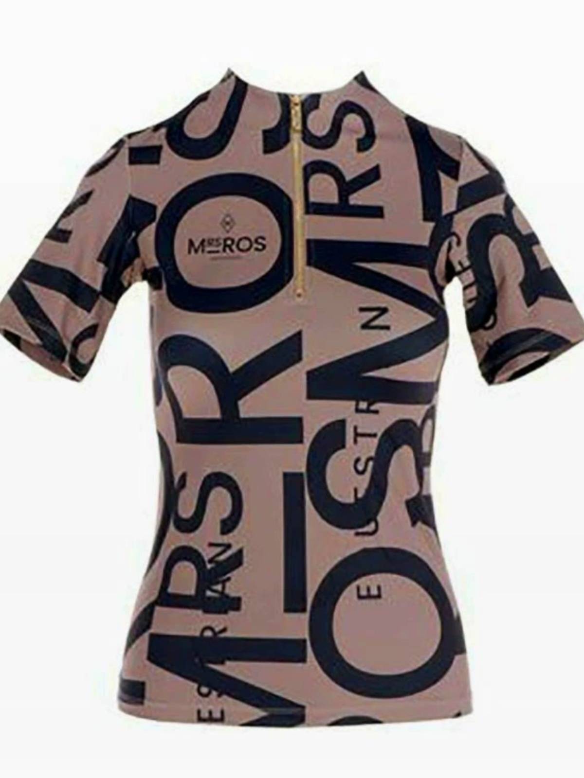 Original Single Women's Equestrian Clothing Horse Riding Short -sleeved T -shirt Standing Half Zipper to repair the top speed