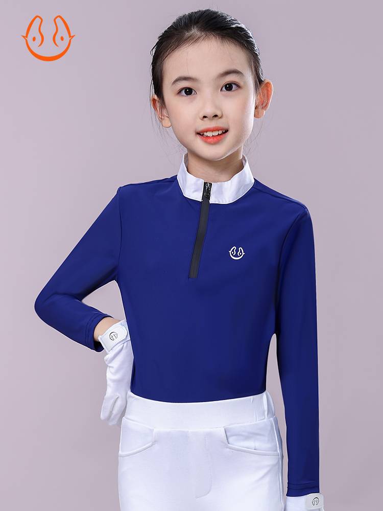 Yue Ma Huxu T -shirt Children's Four Seasons Long Sleeve Top Riding Potoar Training Equipment Equipment Equipment Equipment