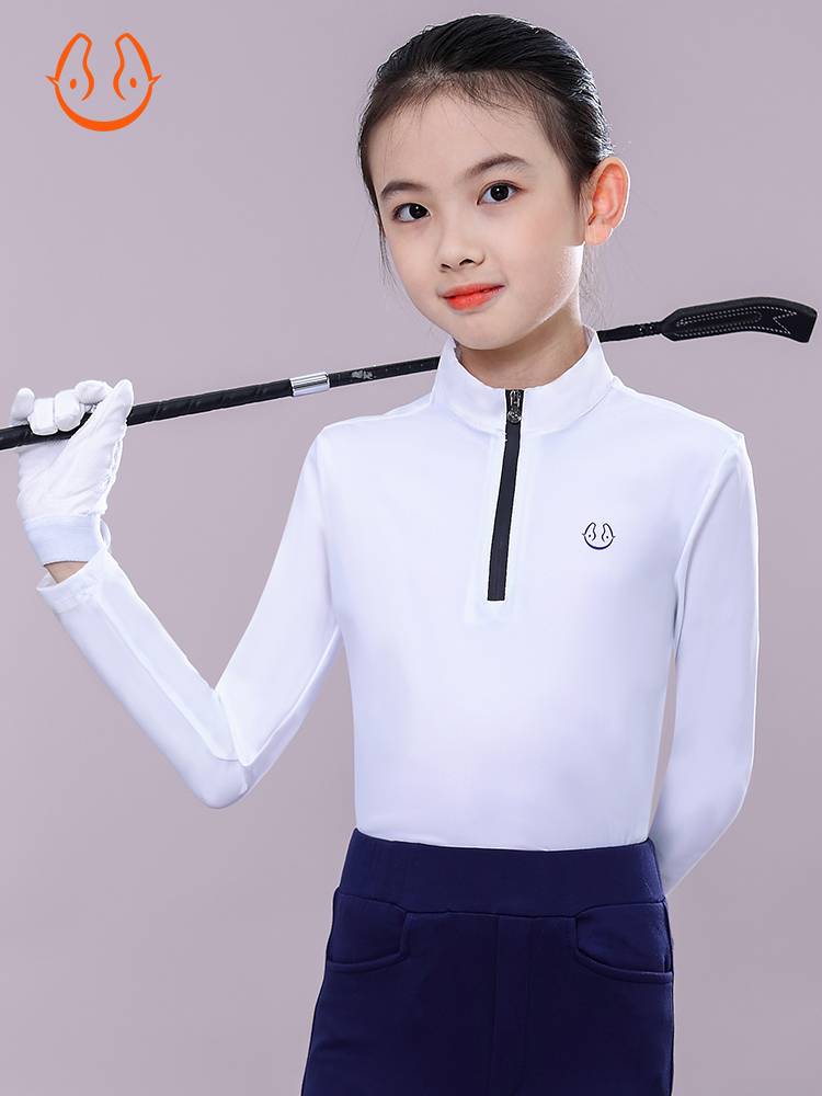Yue Ma Huxu T -shirt Children's Four Seasons Long Sleeve Top Riding Potoar Training Equipment Equipment Equipment Equipment