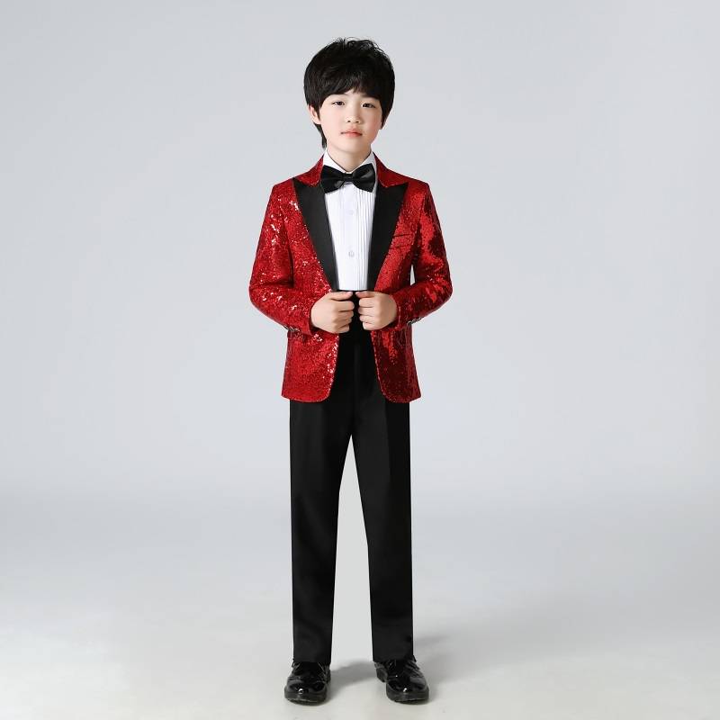 Liuyi Children's Color Sequenant Performance Dress Dance Dance Piano Performance Boy Handsome Art Test Hosted Liang