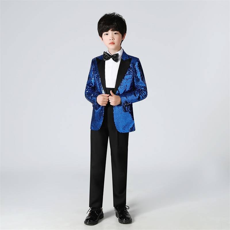 Liuyi Children's Color Sequenant Performance Dress Dance Dance Piano Performance Boy Handsome Art Test Hosted Liang