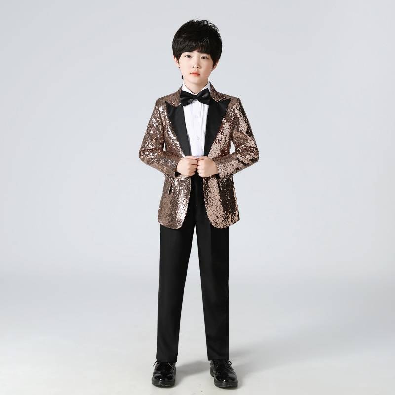 Liuyi Children's Color Sequenant Performance Dress Dance Dance Piano Performance Boy Handsome Art Test Hosted Liang