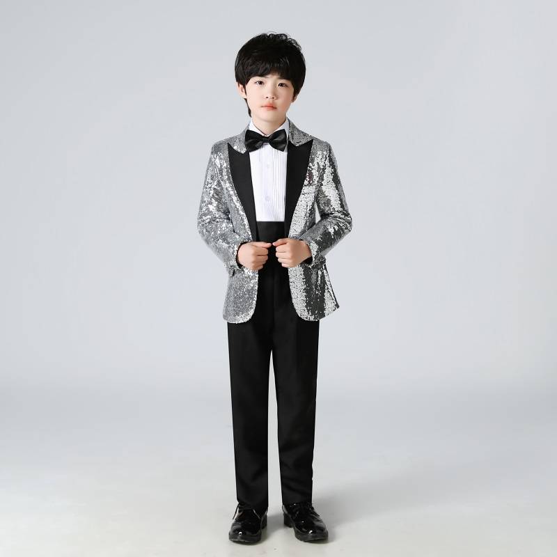 Liuyi Children's Color Sequenant Performance Dress Dance Dance Piano Performance Boy Handsome Art Test Hosted Liang