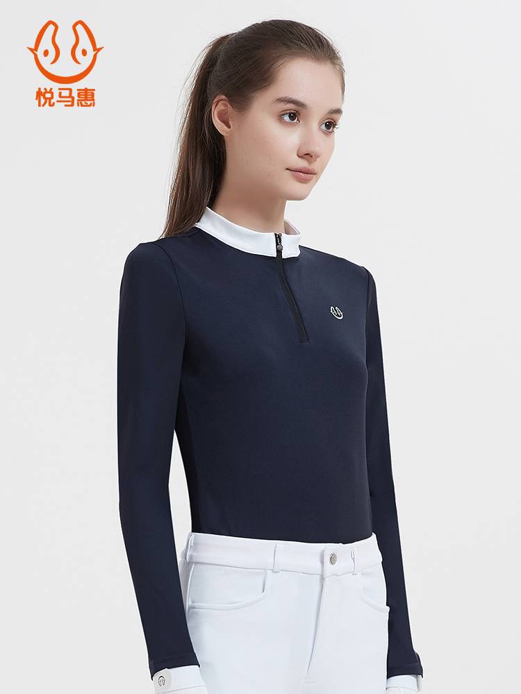 Yue Ma Hui Summer Equestrian T -shirt Long Sleeve Equestrian Equipment Costume Anergy Equipment Women's Equestrian Race Shirt