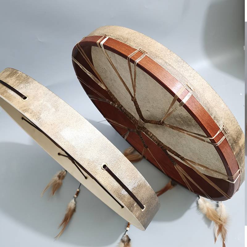 Indian frame drum music healing, thinking of animal drumskin leather sheepskin sHAMAN octagonal hand drums drum drum hammer