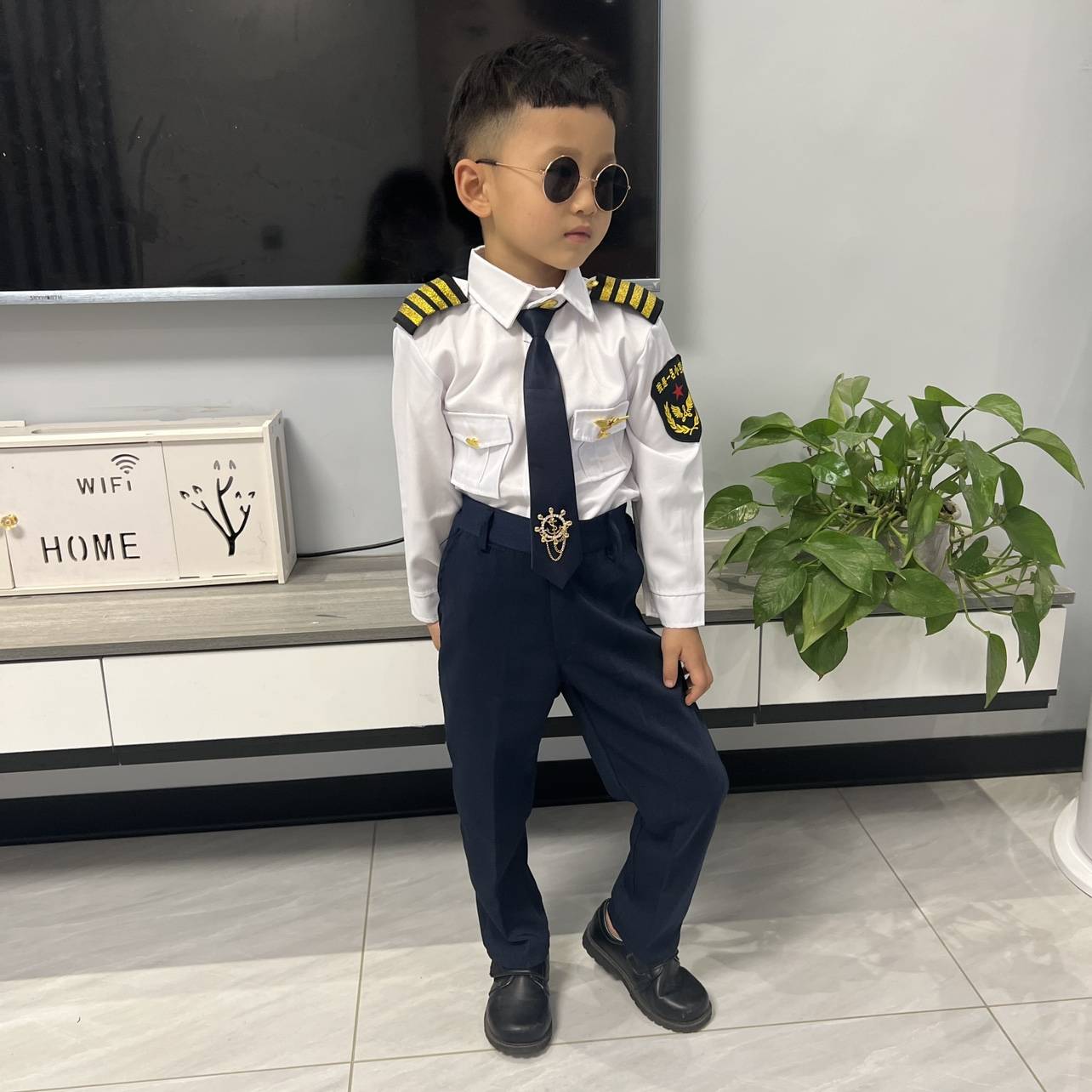 Thai Nini Children's Director Uniform Pilot Set Children's Captain Uniform Little Navy Sweet Sailor Clothing