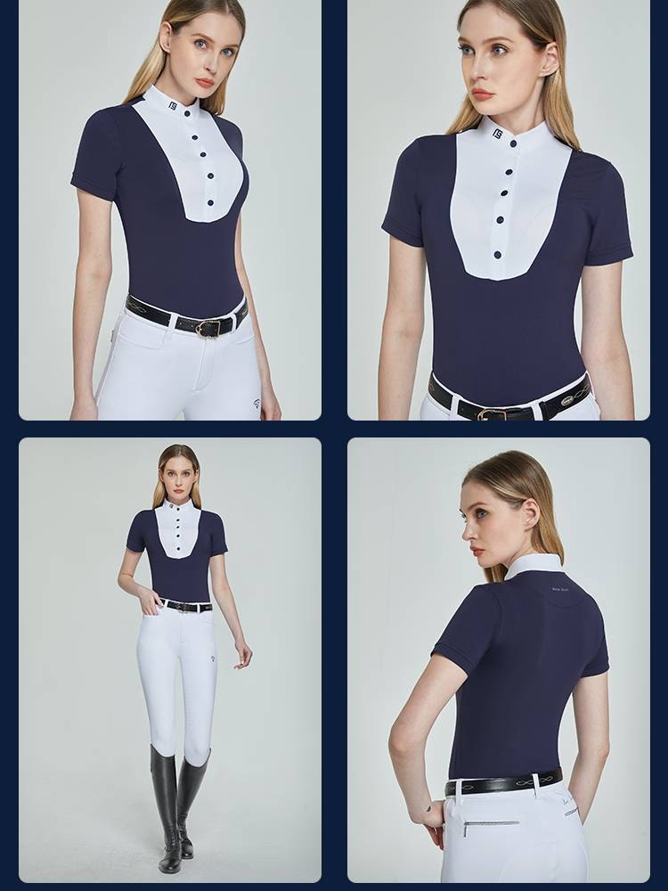 Summer Equestrian Children's Equestrian Top Short -sleeved T -shirt Speed Dry Children POLO Shirt Equestrian Equestrian Women