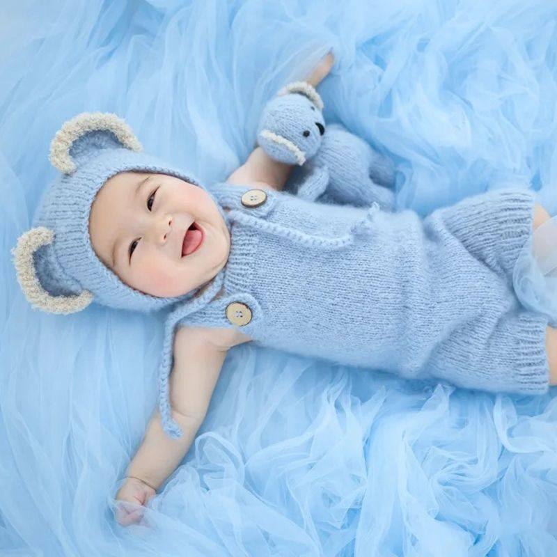 Photo studio freshman full moon photo clothes Koala shape hat 100 days photography clothing tree bag karma puppet set