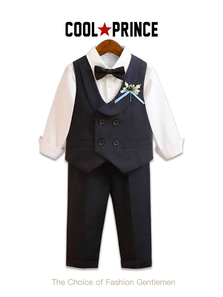 Boys Children's Dress Flower Flower Flower Set Piano Performance Service Boy Boys Small Host Summer Summer Summer Summer