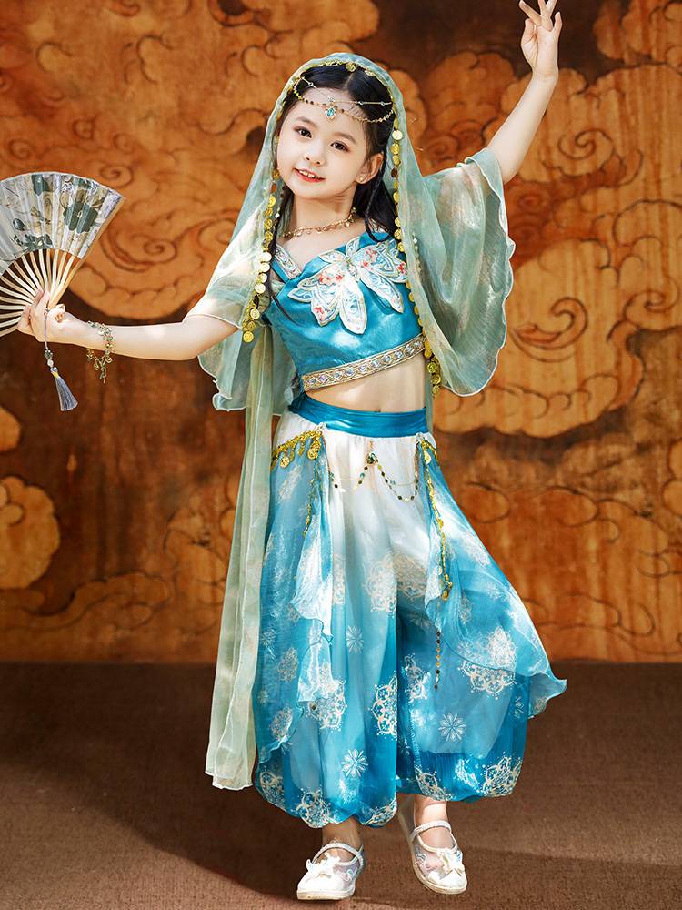 Dunhuang Feitian Hanfu Western Region Princess Girl Girls Exotic Music Drum Children Classical Indian Dance Performance Service