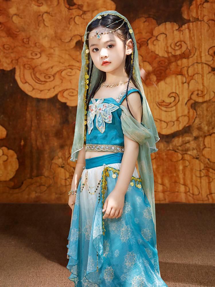Dunhuang Feitian Hanfu Western Region Princess Girl Girls Exotic Music Drum Children Classical Indian Dance Performance Service