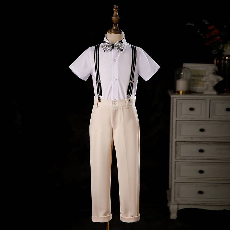 Boys Dress Suit 2024 New Children's British Baby Vest Set Host Piano Performance Service